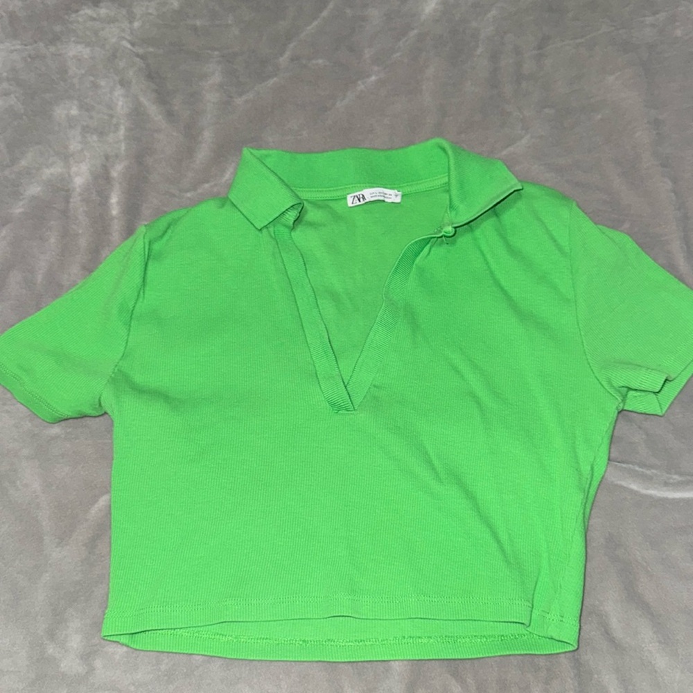 Green Crop Top - ZARA